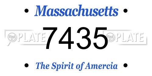 7435 Massachusetts License Plate