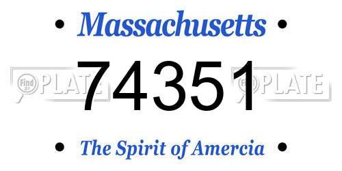 74351 Massachusetts License Plate