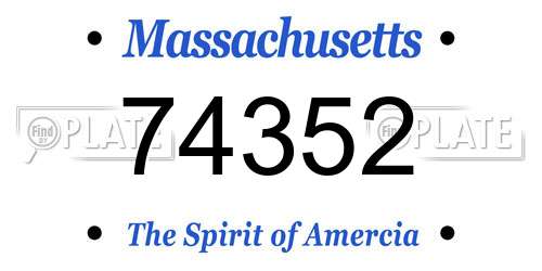 74352 Massachusetts License Plate