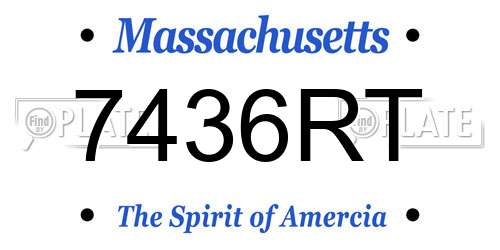 7436RT Massachusetts License Plate