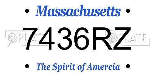 7436RZ Massachusetts License Plate