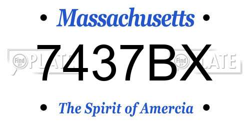 7437BX Massachusetts License Plate