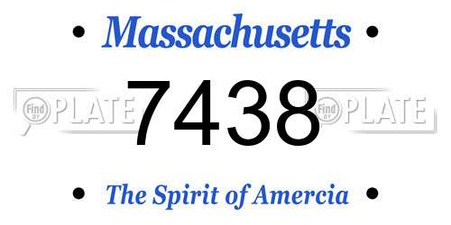 7438 Massachusetts License Plate