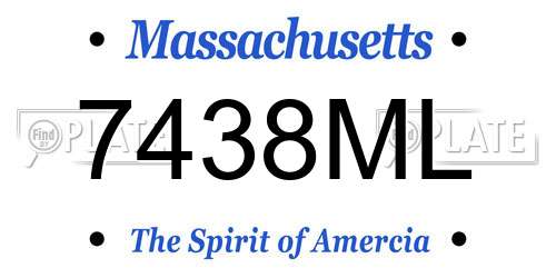 7438ML Massachusetts License Plate