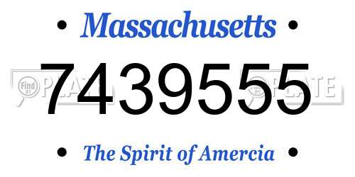 7439555 Massachusetts License Plate