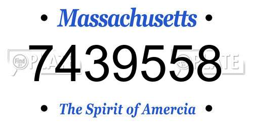 7439558 Massachusetts License Plate