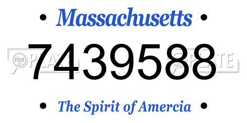 7439588 Massachusetts License Plate