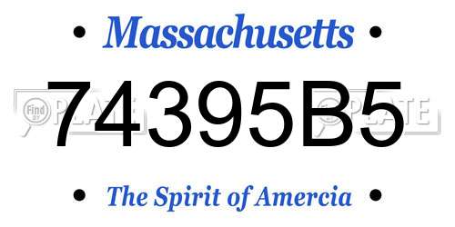 74395B5 Massachusetts License Plate