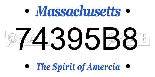 74395B8 Massachusetts License Plate