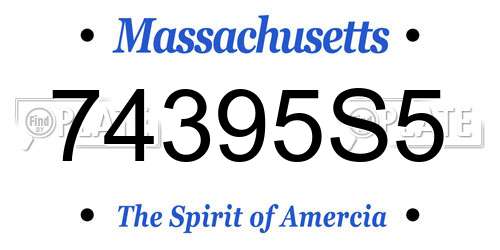 74395S5 Massachusetts License Plate