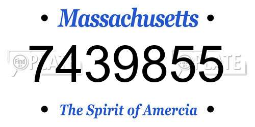 7439855 Massachusetts License Plate