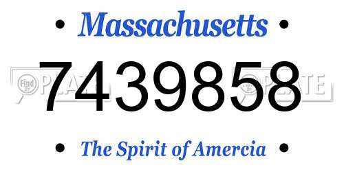 7439858 Massachusetts License Plate
