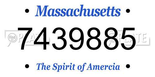 7439885 Massachusetts License Plate