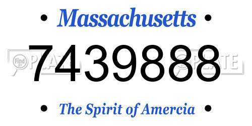 7439888 Massachusetts License Plate