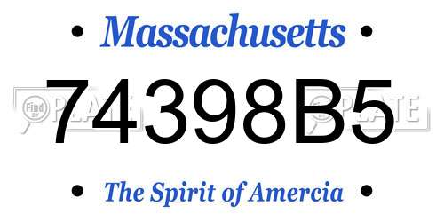 74398B5 Massachusetts License Plate