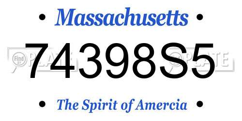 74398S5 Massachusetts License Plate