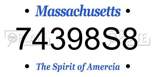 74398S8 Massachusetts License Plate