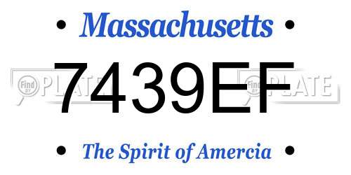 7439EF Massachusetts License Plate
