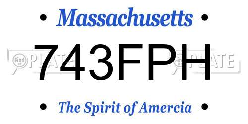 743FPH Massachusetts License Plate