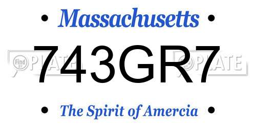 743GR7 Massachusetts License Plate