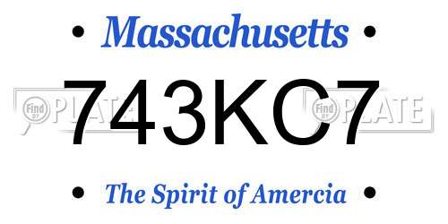 743KC7 Massachusetts License Plate