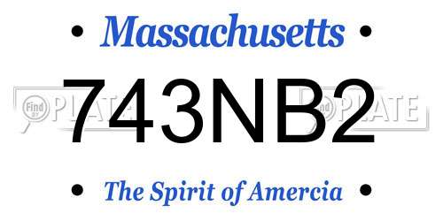 743NB2 Massachusetts License Plate