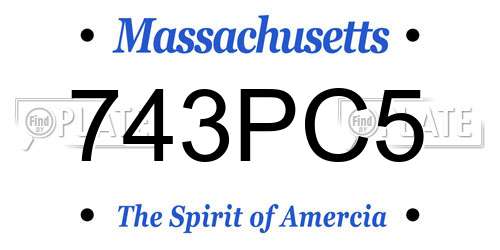 743PC5 Massachusetts License Plate