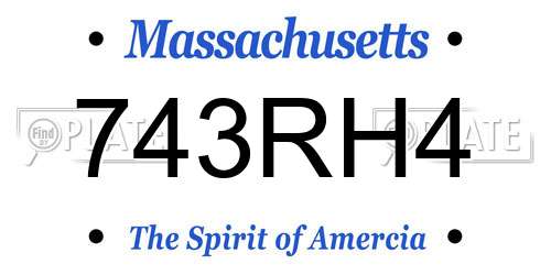 743RH4 Massachusetts License Plate