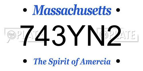 743YN2 Massachusetts License Plate
