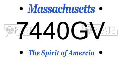 7440GV Massachusetts License Plate