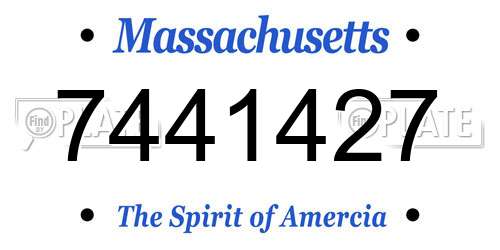 7441427 Massachusetts License Plate