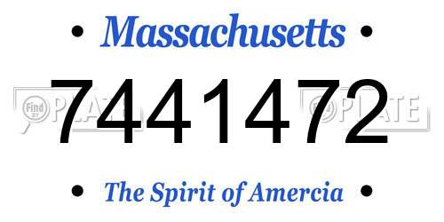 7441472 Massachusetts License Plate
