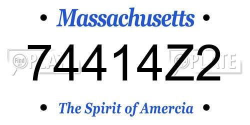74414Z2 Massachusetts License Plate