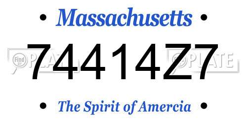 74414Z7 Massachusetts License Plate