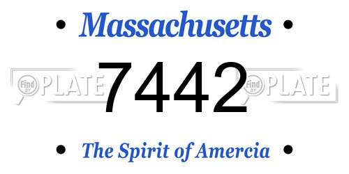 7442 Massachusetts License Plate