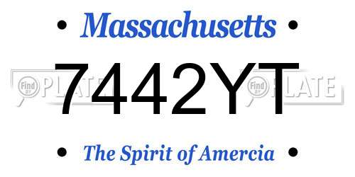 7442YT Massachusetts License Plate
