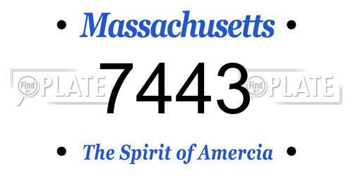 7443 Massachusetts License Plate