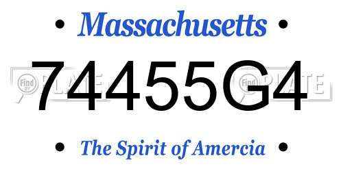 74455G4 Massachusetts License Plate
