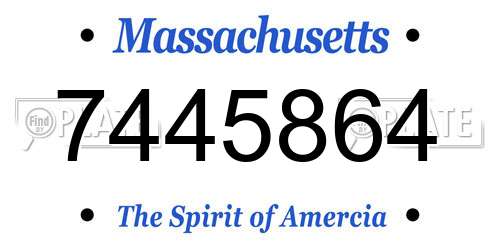 7445864 Massachusetts License Plate