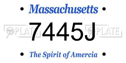 7445J Massachusetts License Plate