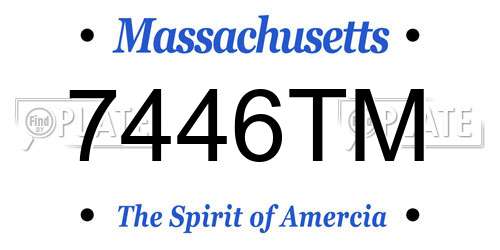 7446TM Massachusetts License Plate
