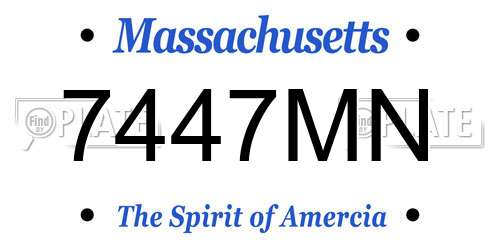 7447MN Massachusetts License Plate