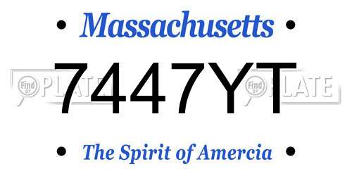 7447YT Massachusetts License Plate