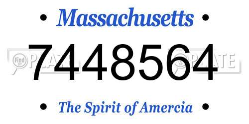 7448564 Massachusetts License Plate