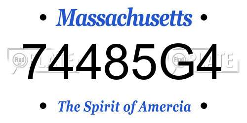74485G4 Massachusetts License Plate