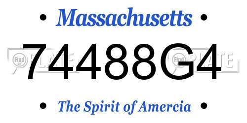 74488G4 Massachusetts License Plate