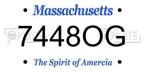 7448OG Massachusetts License Plate