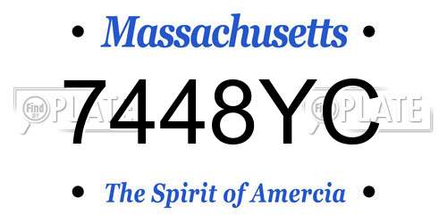 7448YC Massachusetts License Plate