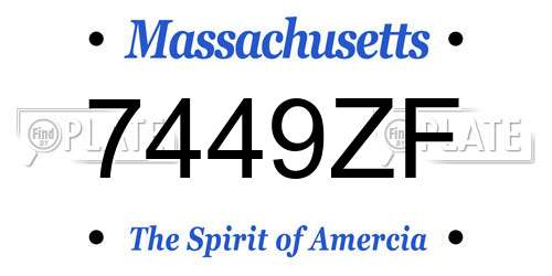 7449ZF Massachusetts License Plate
