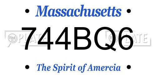 744BQ6 Massachusetts License Plate